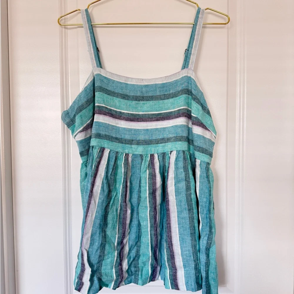 New Far West Striped Teal and Purple Women's Top - Picture 1 of 3